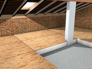 isolamento sottotetto solaio calpestabile con pannelli in polistirolo e osb